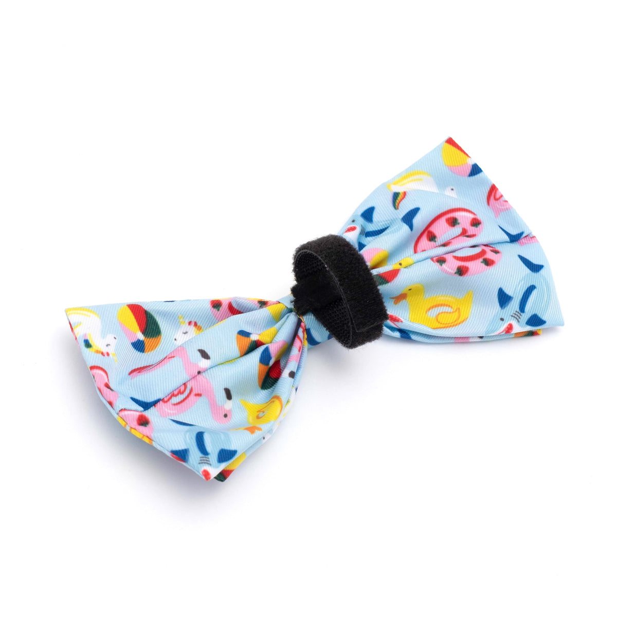 Pool Party Dog Bow Tie – Polyester, Blue, Sizes S, L