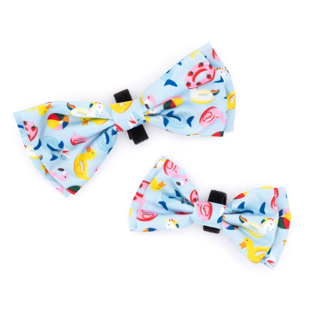 Pool Party Dog Bow Tie – Polyester, Blue, Sizes S, L