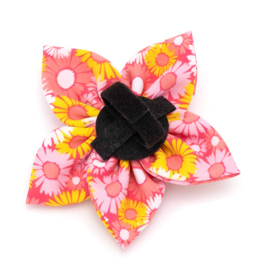 Preppy Floral Dog Flower – Polyester, Pink, Sizes S, L