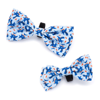 Sharkuterie Dog Bow Tie – Polyester, Blue, Sizes S, L