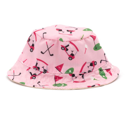 Golf Bucket Dog Hat – Polyester, Green & Pink, Sizes S–XL