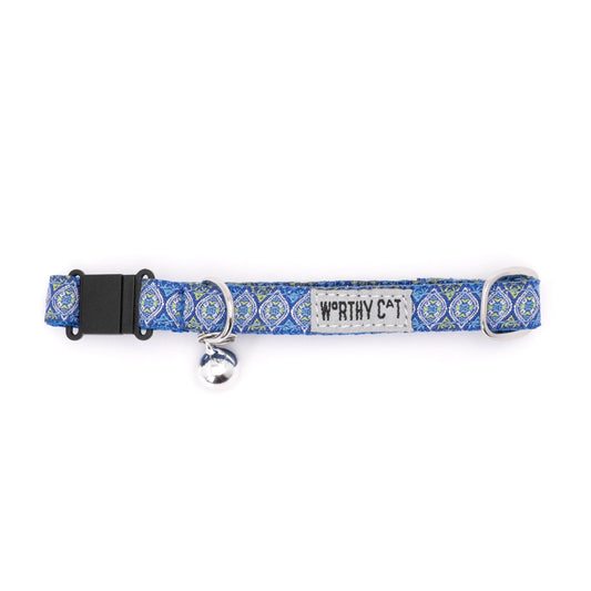 Medallion Cat Collar – Blue & Pink, Size One Size