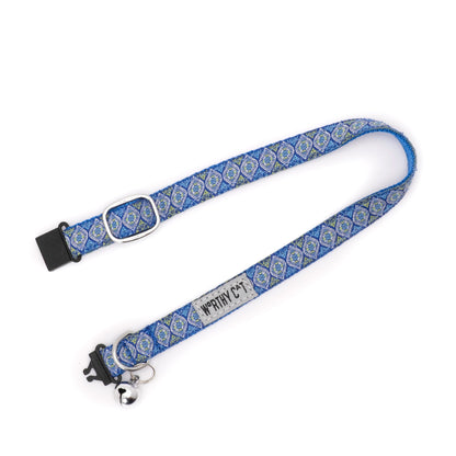 Medallion Cat Collar – Blue & Pink, Size One Size