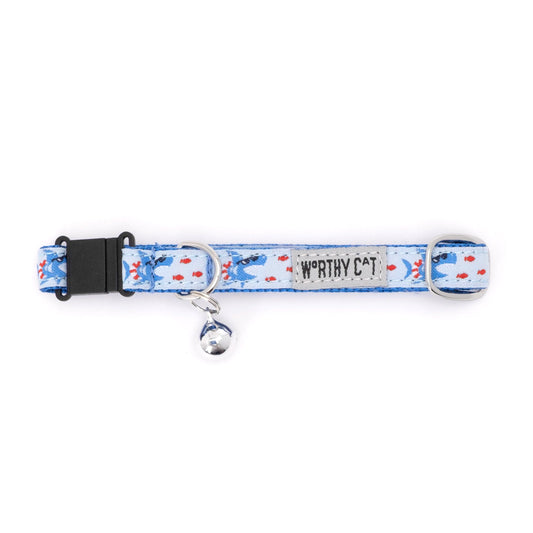 Sharkuterie Cat Collar – Blue, Size One Size