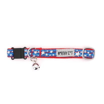 Star Spangled Cat Collar – Red/White/Blue, Size One Size