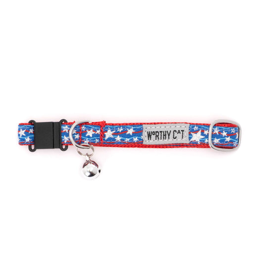 Star Spangled Cat Collar – Red/White/Blue, Size One Size