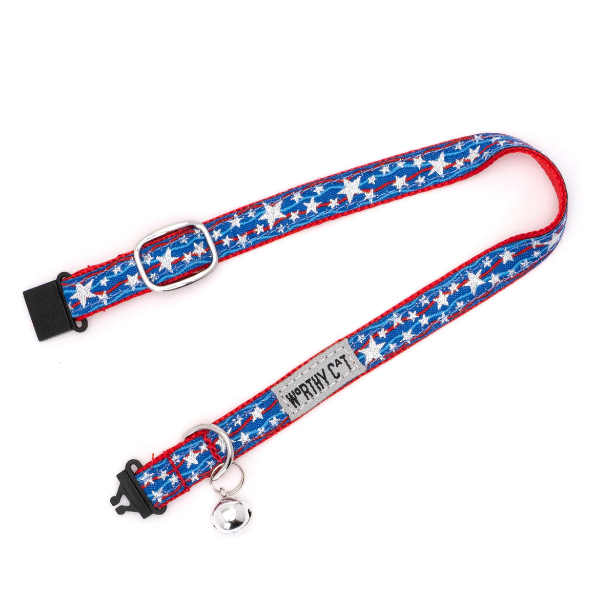 Star Spangled Cat Collar – Red/White/Blue, Size One Size
