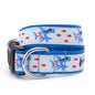 Blue Shark Nylon Dog Collar in blue, main product view