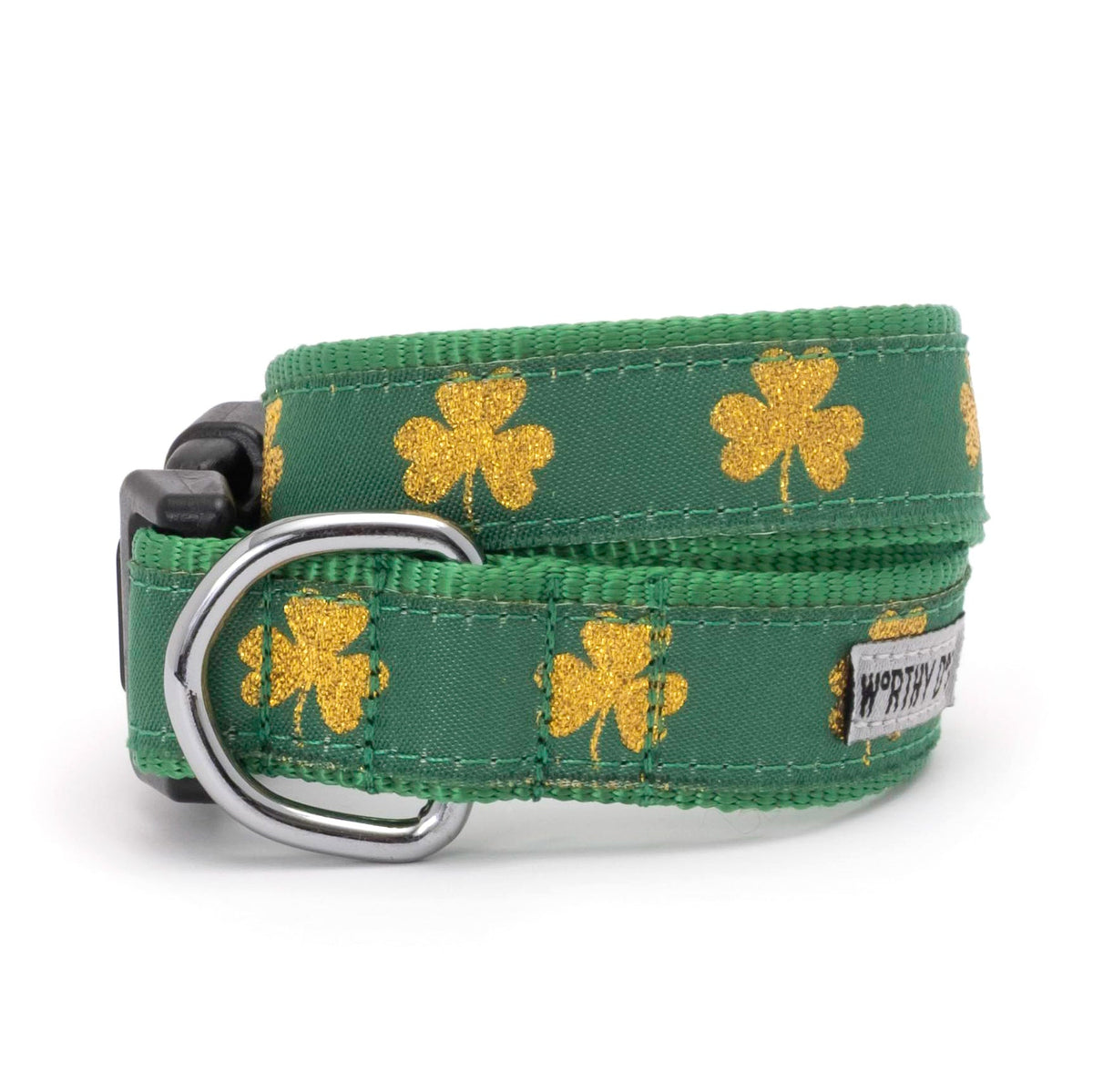 Good Luck Dog Dog Collar – Green, Sizes XS–XL