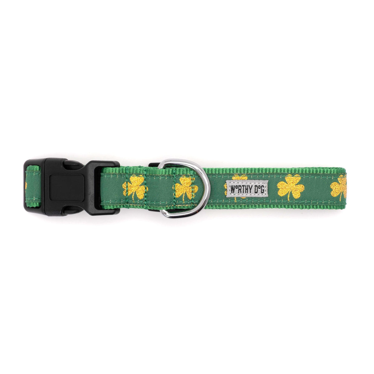 Good Luck Dog Dog Collar – Green, Sizes XS–XL
