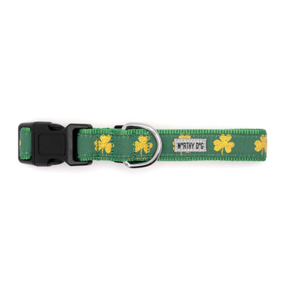 Good Luck Dog Dog Collar – Green, Sizes XS–XL