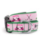 Golf Dog Collar – Green & Pink, Sizes XS–XL