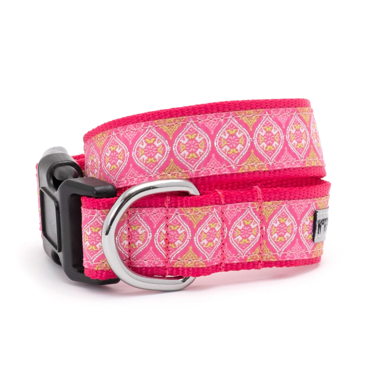 Medallion Dog Dog Collar – Blue & Pink, Sizes XS–XL