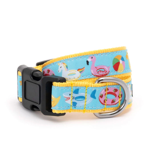 Pool Party Dog Dog Collar – Turquoise, Sizes XS–XL
