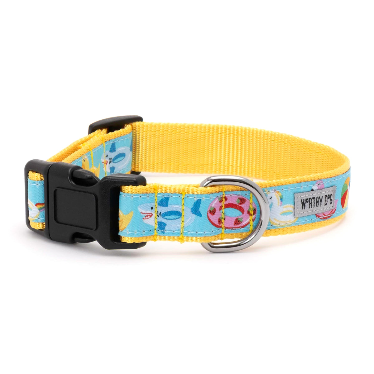 Pool Party Dog Dog Collar – Turquoise, Sizes XS–XL