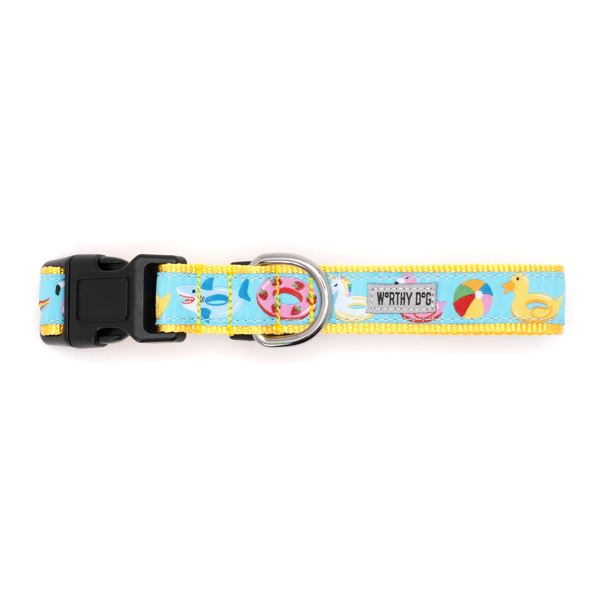 Pool Party Dog Dog Collar – Turquoise, Sizes XS–XL