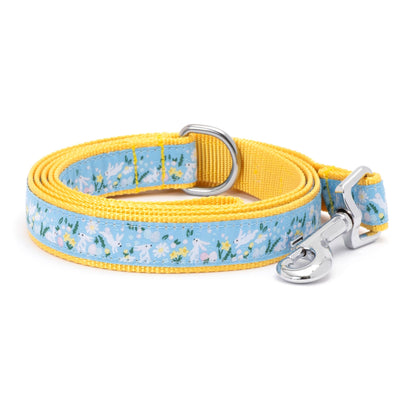 Bunnies & Flowers Dog Leash – Blue, Sizes S, L
