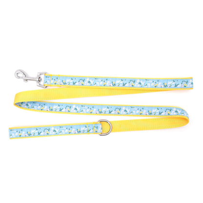 Bunnies & Flowers Dog Leash – Blue, Sizes S, L