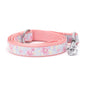 Fancy Floral blue ribbon and nylon dog leash, coiled leash