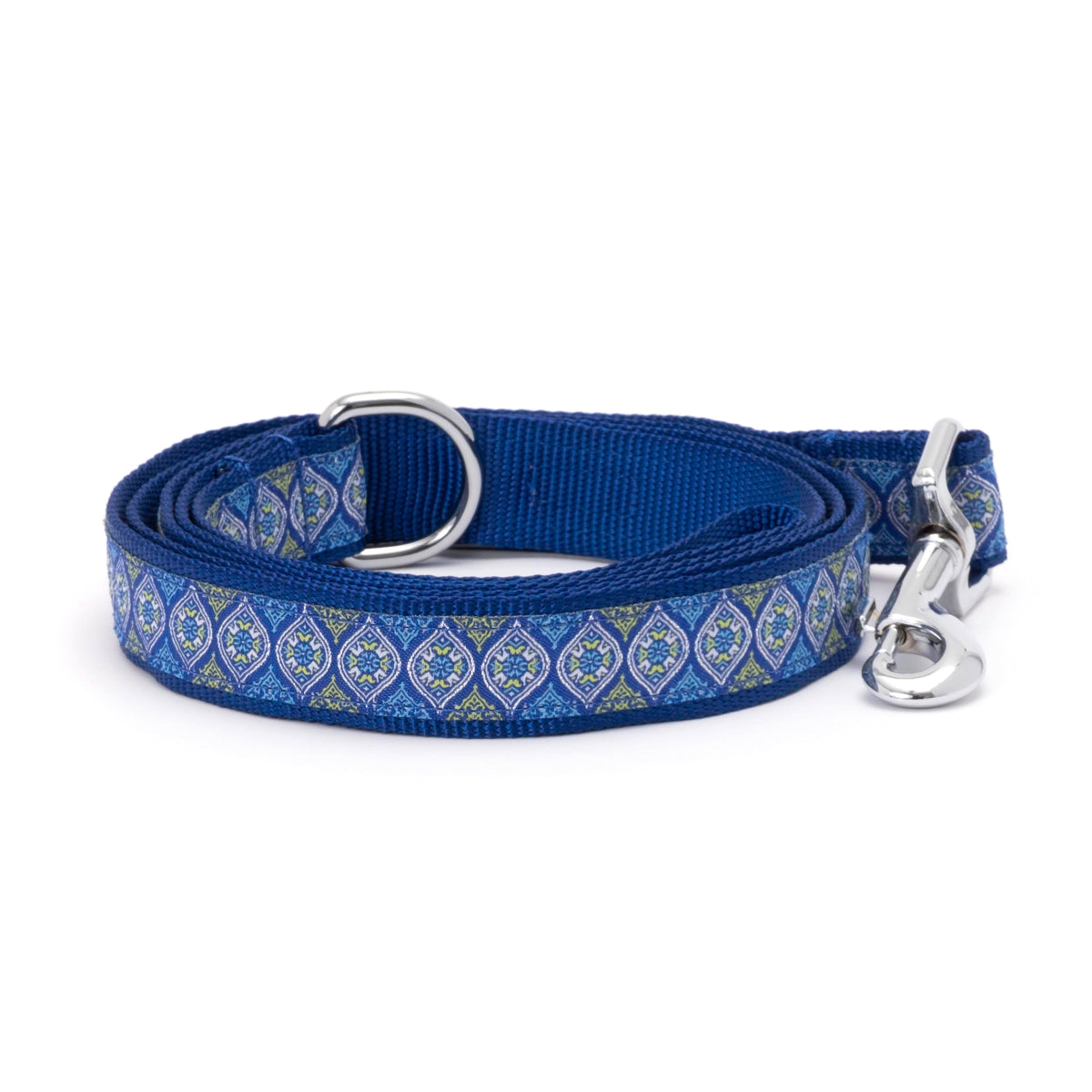 Medallion Dog Leash – Blue & Pink, Sizes S, L