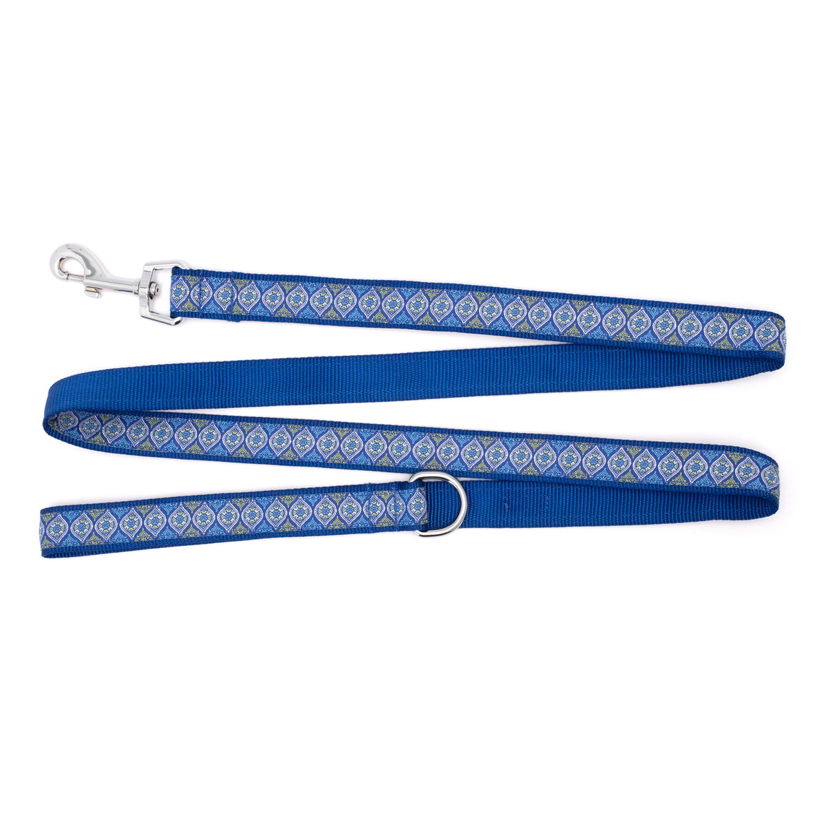 Medallion Dog Leash – Blue & Pink, Sizes S, L