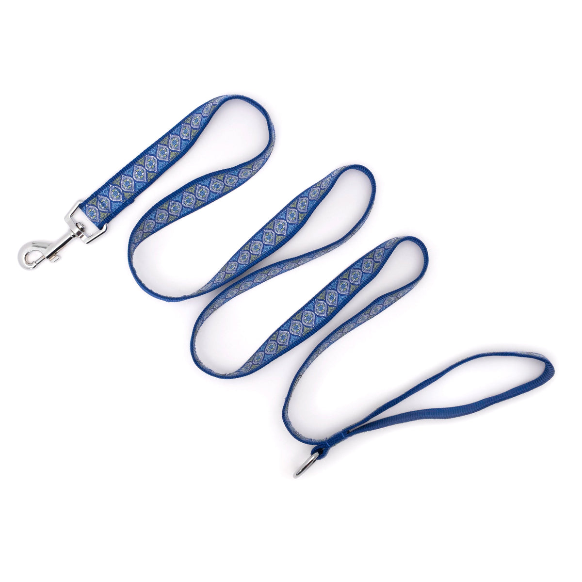 Medallion Dog Leash – Blue & Pink, Sizes S, L