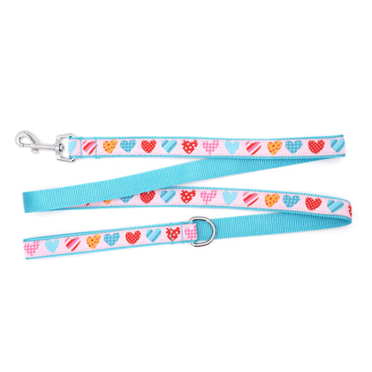 Love is Love pink ribbon and nylon dog leash, product view 2