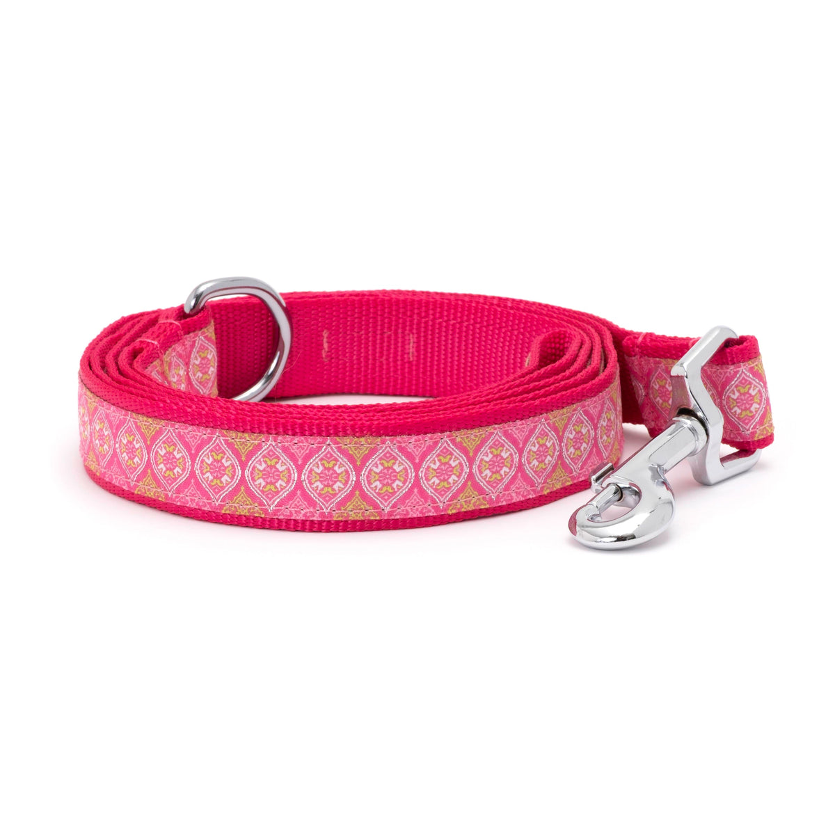 Medallion Dog Leash – Blue & Pink, Sizes S, L