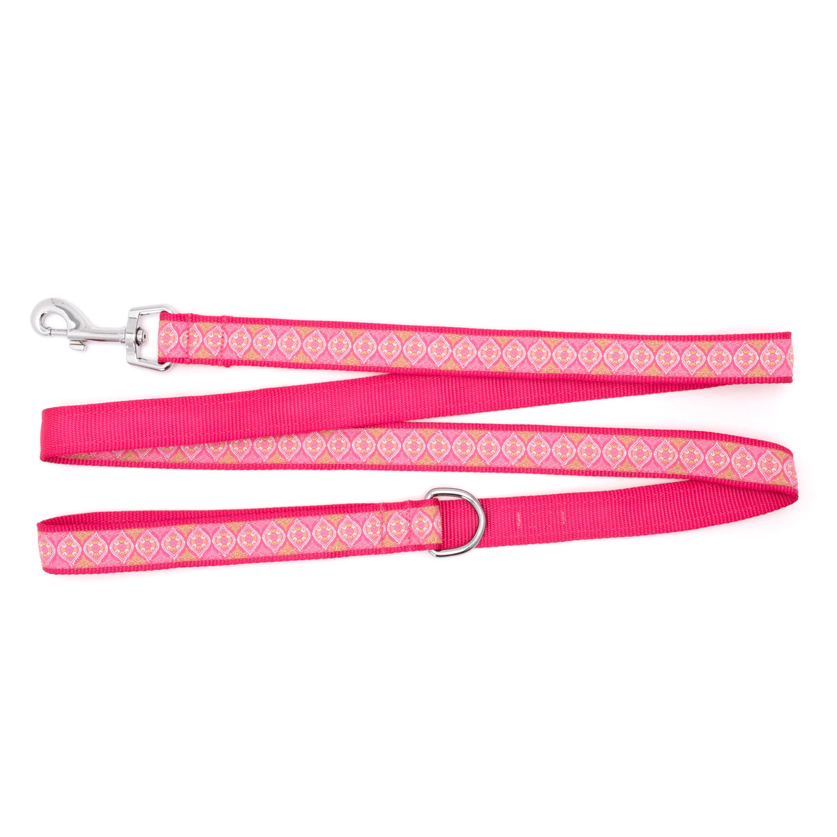 Medallion Dog Leash – Blue & Pink, Sizes S, L