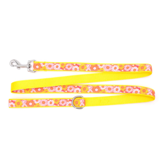 Preppy Floral Dog Leash – Pink, Sizes S, L
