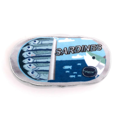 Sardine Tin Catnip Cat Toy, printed sardine tin front