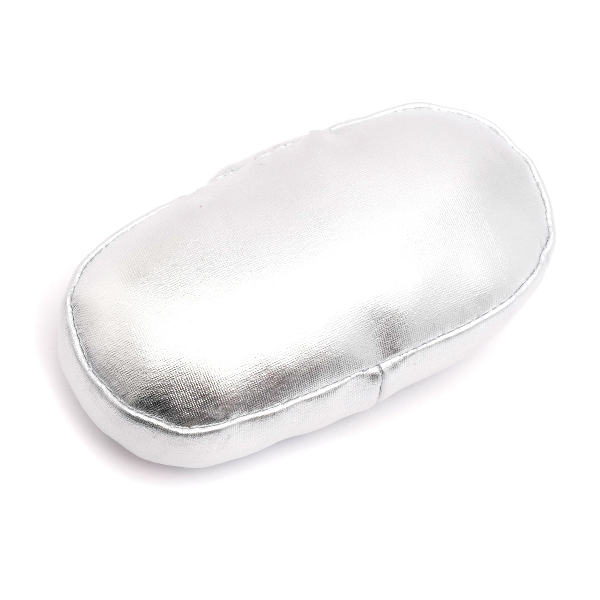 Sardine Tin Catnip Cat Toy, silver-colored fabric reverse