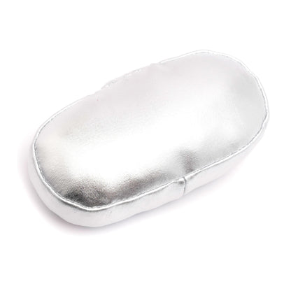 Sardine Tin Catnip Cat Toy, silver-colored fabric reverse