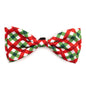 Yuletide Check Dog Bow Tie – Polyester, Red/Green, Sizes S, L