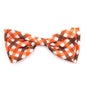 Fall Check Dog Bow Tie – Polyester, Brown/Orange, Sizes S, L