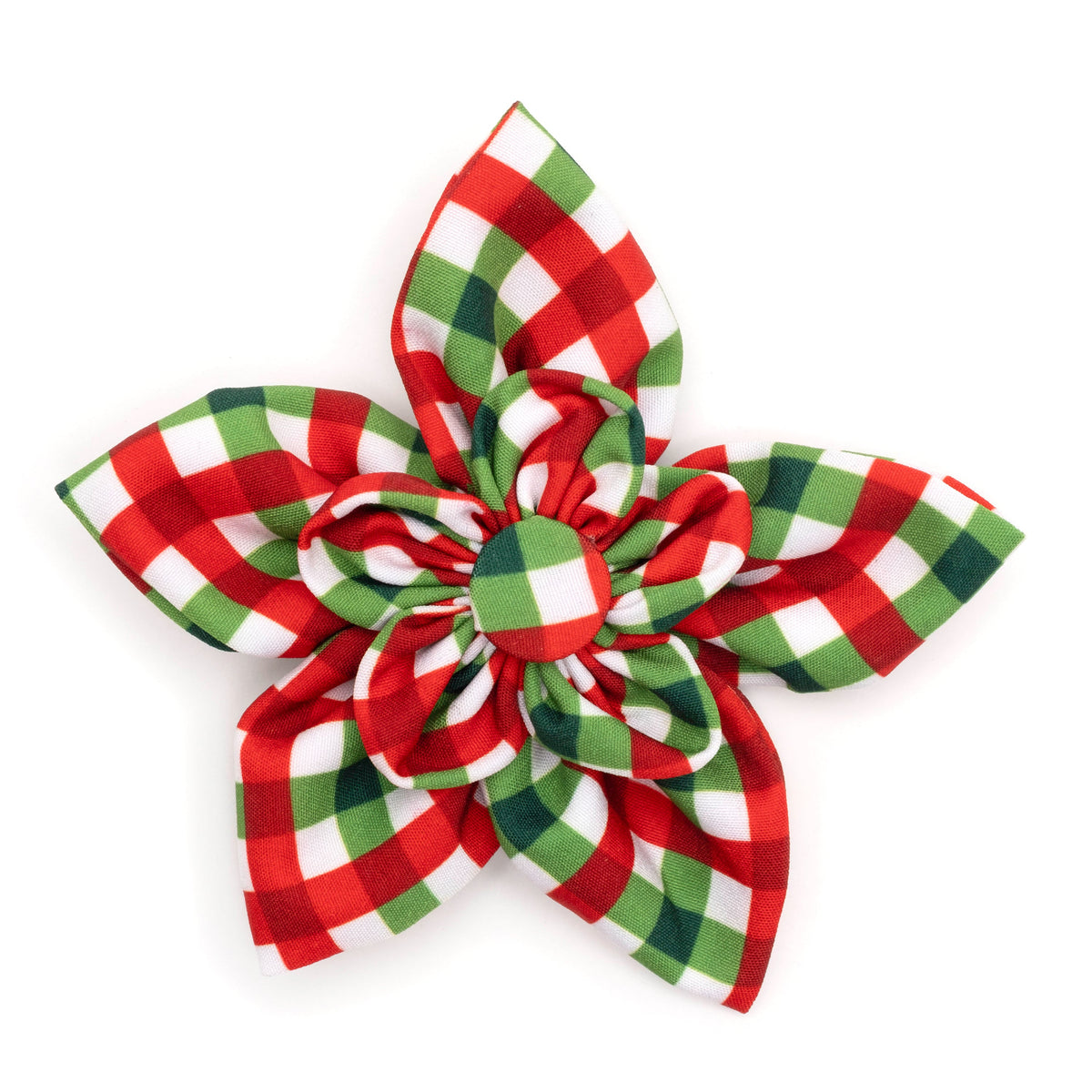 Yuletide Check Dog Flower – Polyester, Red/Green, Sizes S, L