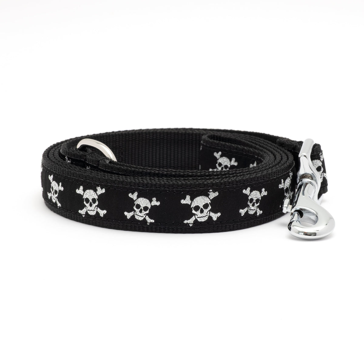 Skull & Crossbones Dog Leash – Black, Sizes S, L
