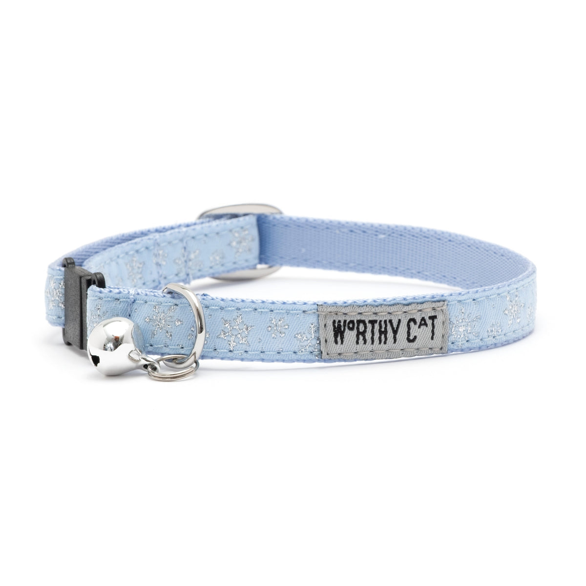 Let It Snow Cat Collar – Blue & Pink, Size One Size