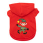 Elf Dog Hoodie – Polyester, Red, Sizes XS–XXL