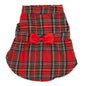 Tartan Dog Dress – Polyester, Red, Sizes XS–XXL