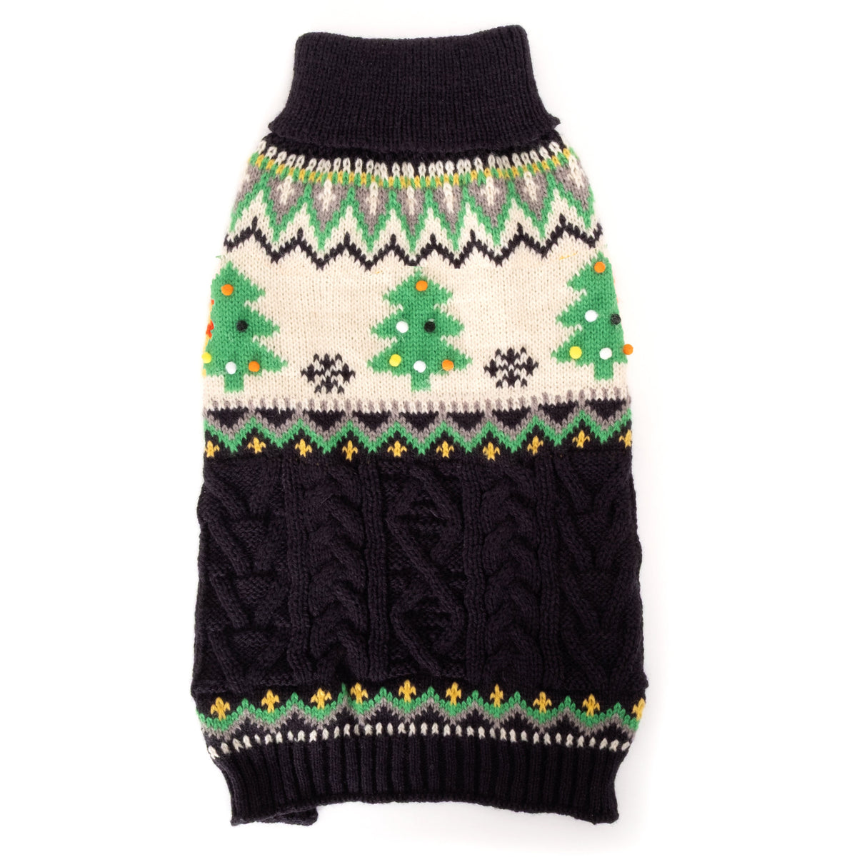 Navy Christmas Tree Dog Sweater, navy, main product view
