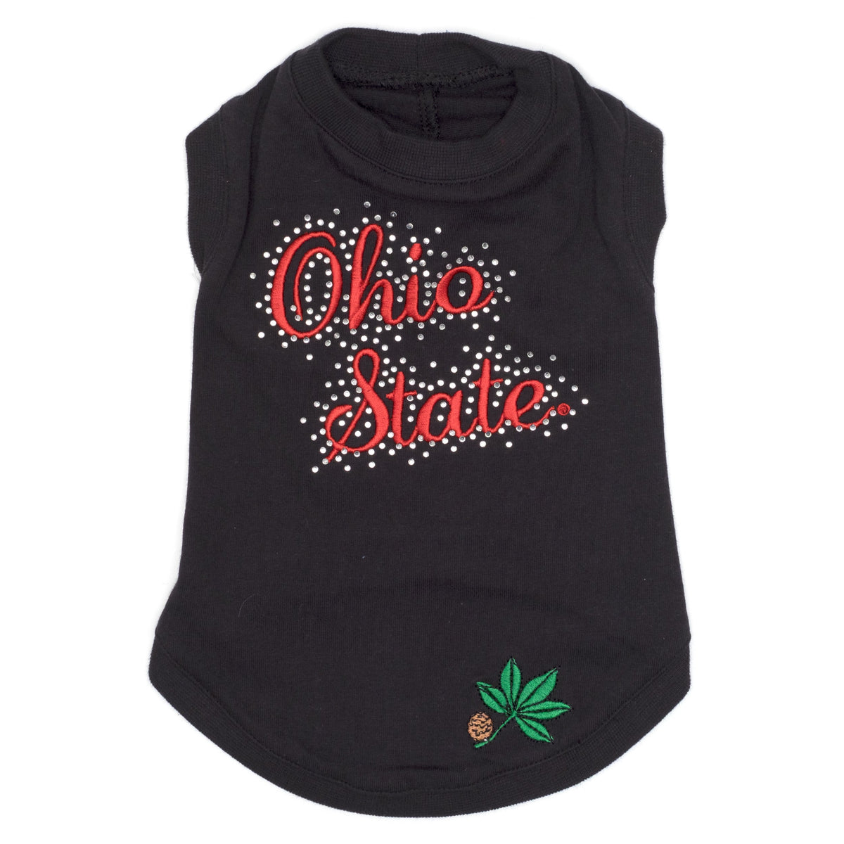Ohio State Bling Tank Dog Tank Top – Cotton, Black, Sizes XS–L