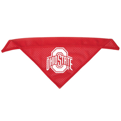 Ohio State Mesh Dog Slide-On Bandana – Polyester, Scarlet, Sizes S, L
