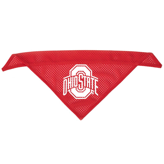 Ohio State Mesh Dog Slide-On Bandana – Polyester, Scarlet, Sizes S, L