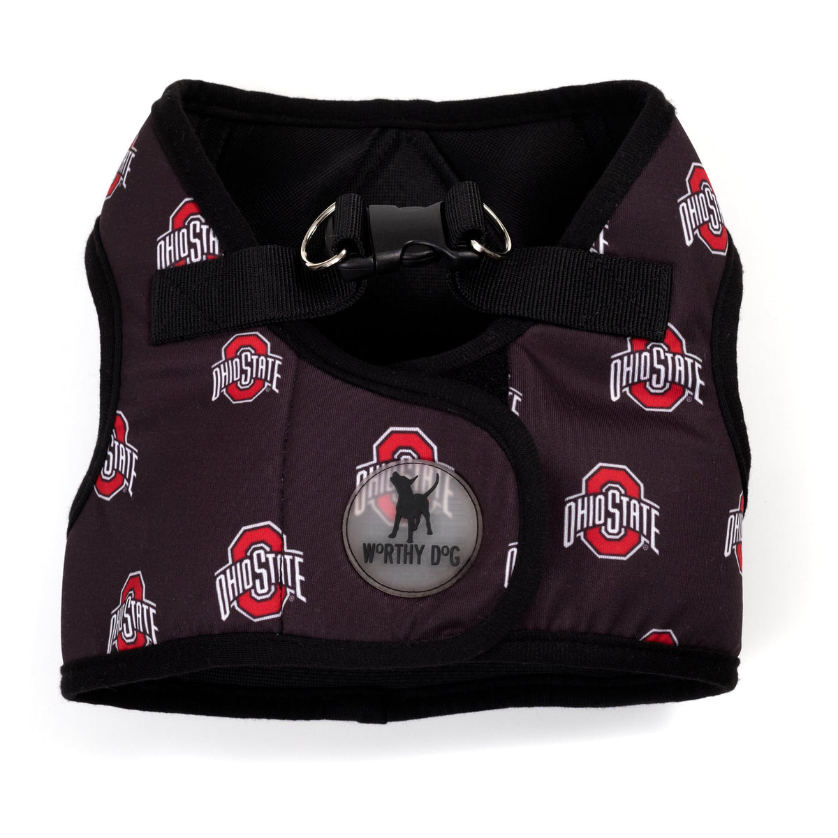 Ohio State Printed Sidekick Dog Harness – Black, Sizes XS–XXL
