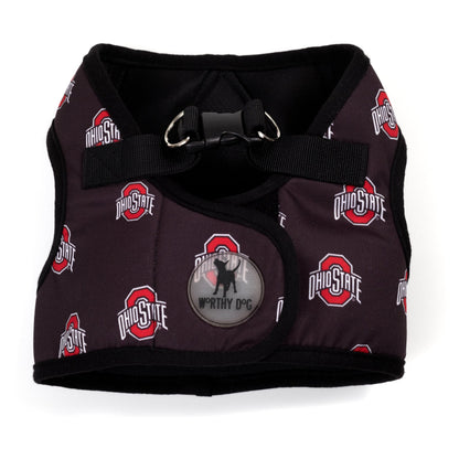 Ohio State Printed Sidekick Dog Harness – Black, Sizes XS–XXL