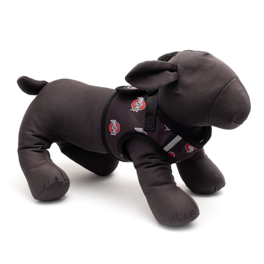 Ohio State Printed Sidekick Dog Harness – Black, Sizes XS–XXL