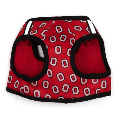 Ohio State Tossed Block O Printed Sidekick Dog Harness – Scarlet, Sizes XS–XXL