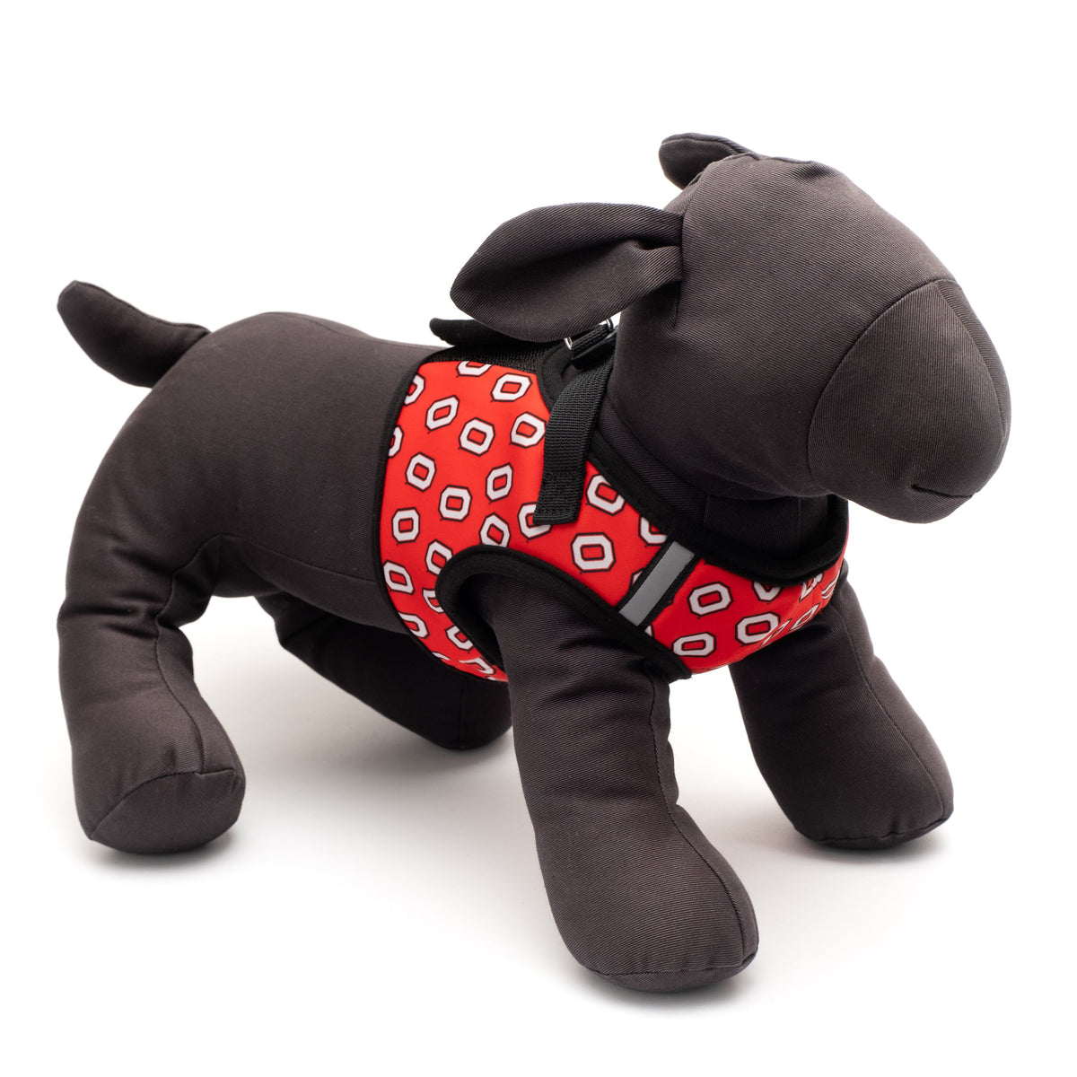 Ohio State Tossed Block O Printed Sidekick Dog Harness – Scarlet, Sizes XS–XXL