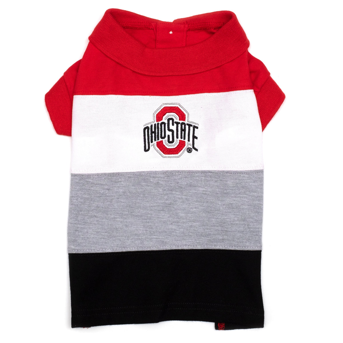 Ohio State Colorblock Polo Dog Shirt – Cotton, Multicolored, Sizes XS–XXL